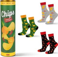Skarpety termoaktywne - Soxo Zestaw 3x Męskie Damksie Skarpetki kolorowe SOXO Chips na prezent 3540 - miniaturka - grafika 1