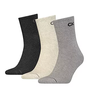 Calvin Klein Męskie krótkie skarpety (3 sztuki), Szary melan? (Mid Grey), rozmiar uniwersalny - Skarpetki męskie - miniaturka - grafika 1
