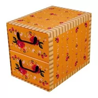 Pudła i pojemniki do przechowywania - Pudełko kartonowe 2 szuflady pionowe PROWANSALSKIE POMARAŃCZOWE - miniaturka - grafika 1