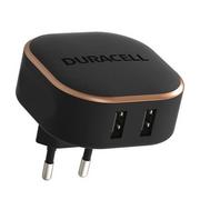 Ładowarki do telefonów - Ładowarka sieciowa Duracell 2xUSB 2.4A 24W (czarna) - miniaturka - grafika 1