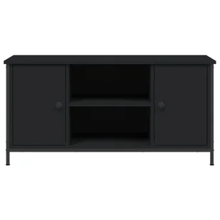 Szafka pod TV, czarna, 100x40x50 cm, materiał drewnopochodny Lumarko! - Szafki RTV - miniaturka - grafika 7