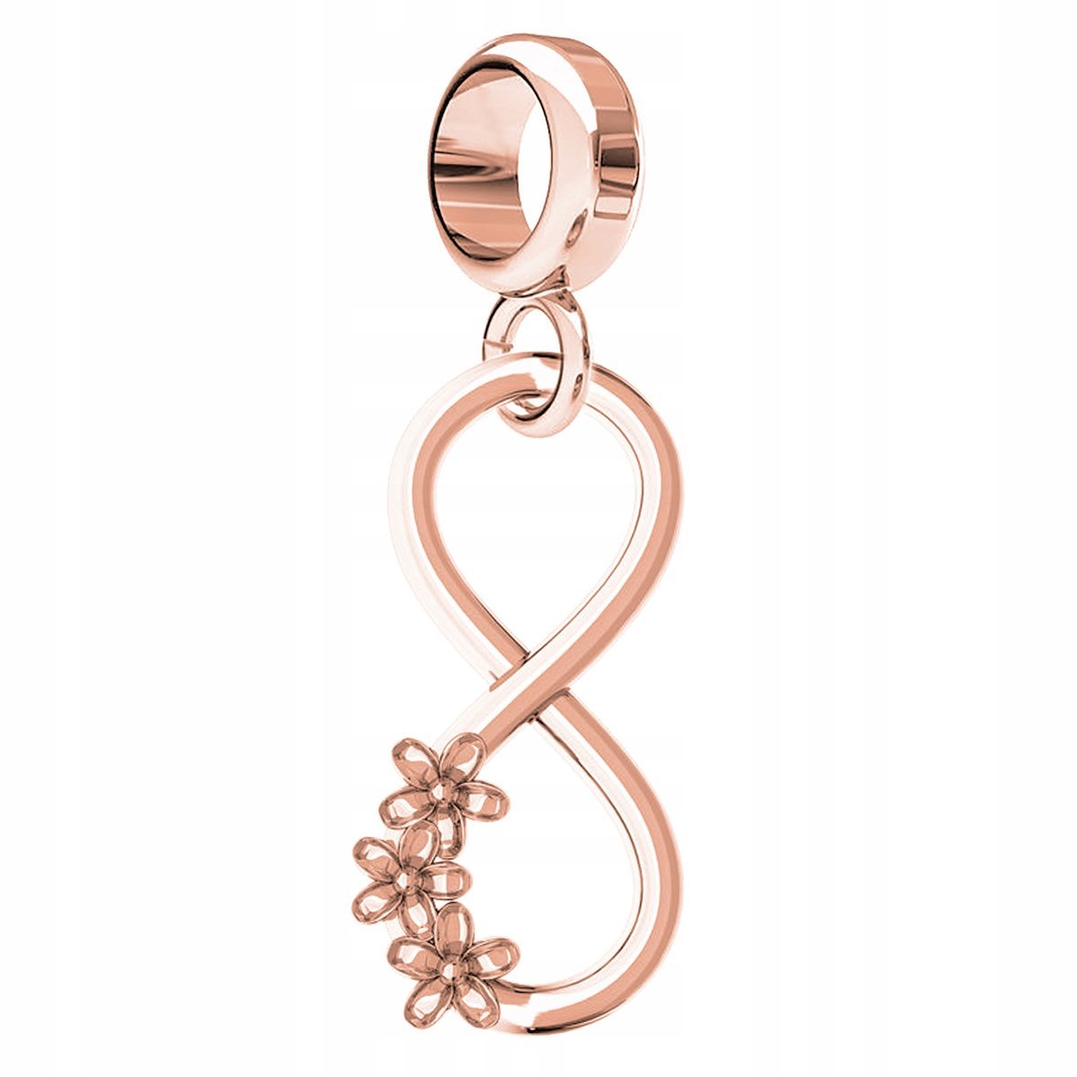 Charms Pozłacany Nieskończoność z Kwiatem Ósemka Kwiaty Kwiatki SREBRO 925