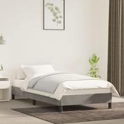 Łóżka - Lumarko Rama łóżka, jasnoszara, 90 x 200 cm, tapicerowana aksamitem - miniaturka - grafika 1