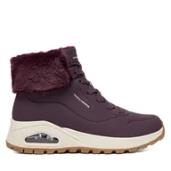 Botki damskie - Botki Skechers Uno Rugged 167274/WINE Bordowy - miniaturka - grafika 1