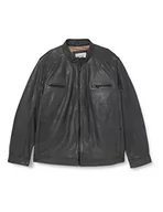Bluzy męskie - camel active Męska bluza 431580/1L21 Leather Blouson, antracytowa, 62, anthra - miniaturka - grafika 1