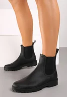 Kalosze damskie - Czarne Płaskie Kalosze w Stylu Sztybletów Irinelle - miniaturka - grafika 1