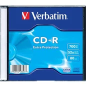 Pozostałe nośniki i napędy - Płyta CD-R 700MB VERBATIM SLIM 52x Extra Protection 43347 - miniaturka - grafika 1