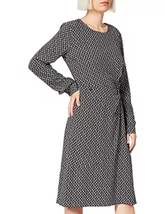 Superdry Damska sukienka Ls Ecovero Twist, Diamond Geo Black, XS - Sukienki - miniaturka - grafika 1