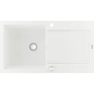 Zlewozmywaki - Mexen Leo zlewozmywak granitowy 1-komorowy z ociekaczem 900 x 500 mm, biały - 6501901010-20 - miniaturka - grafika 1