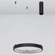 Lampy sufitowe - Luces Exclusivas Glamour LAMPA wisząca MORON LE41722 Luces Exclusivas metalowa OPRAWA okrągy ZWIS LED 25W 3000K ring z krysztakami czarny - miniaturka - grafika 1