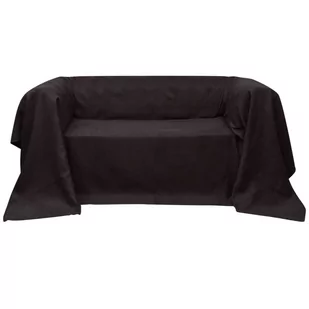 vidaXL Pokrowiec/Narzuta na kanapę micro zamsz brąz 270 x 350 cm - Narzuty - miniaturka - grafika 1