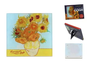 Podkładka szklana - V. van Gogh, Słoneczniki wazon (CARMANI) - Obrusy i serwetki - miniaturka - grafika 1
