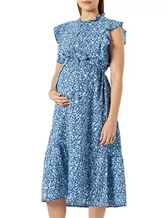 MAMALICIOUS Damska sukienka ciążowa, Azure Blue/Aop: Flower in Blue Combo, XS - Sukienki ciążowe - miniaturka - grafika 1