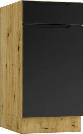 Stolkar Szafka kuchenna stojąca ISABEL D40S/1 P/L czarny mat/dąb artisan STOLKAR