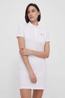 Sukienki - Lacoste sukienka bawełniana kolor biały mini prosta - miniaturka - grafika 1