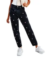 Spodnie damskie - Jeansy TOMMY JEANS wysoki stan mom fit naszywki logo DW0DW10311 34/34 - miniaturka - grafika 1