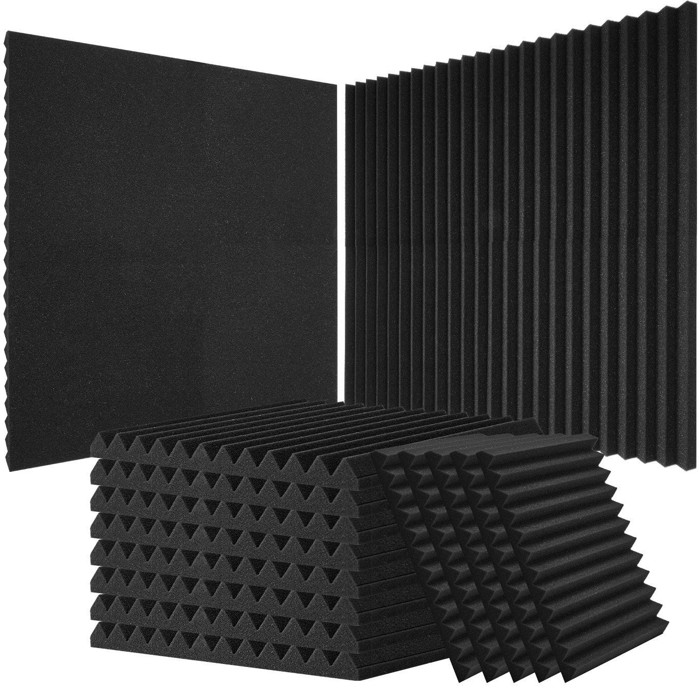 Panele Akustyczne z Pianki 80 sztuk, 30 x 30 x 2,5 cm