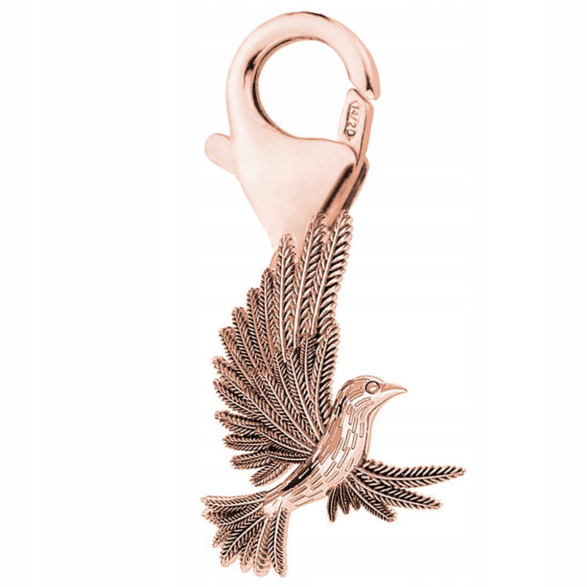 Zawieszka Pozłacana Karabińczyk z Kolibrem Ptak Koliber Bird SREBRO 925