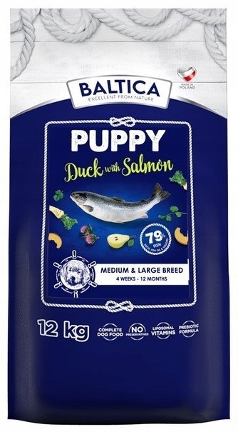 BALTICA Puppy Duck & Salmon ML 12kg ŁOSOŚ KACZKA