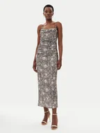 Sukienki - HUGO Sukienka letnia Noffiano 50540915 Brązowy Slim Fit - miniaturka - grafika 1