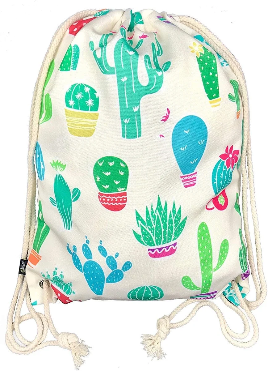 Torba gimnastyczna bawełniana z kaktusami 40x32 cm dla kobiet
