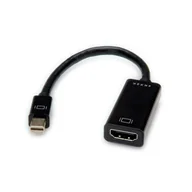 Adaptery i przejściówki - VALUE 12.99.3143 adapter kablowy Mini DisplayPort HDMI Typu A (Standard) Czarny - miniaturka - grafika 1