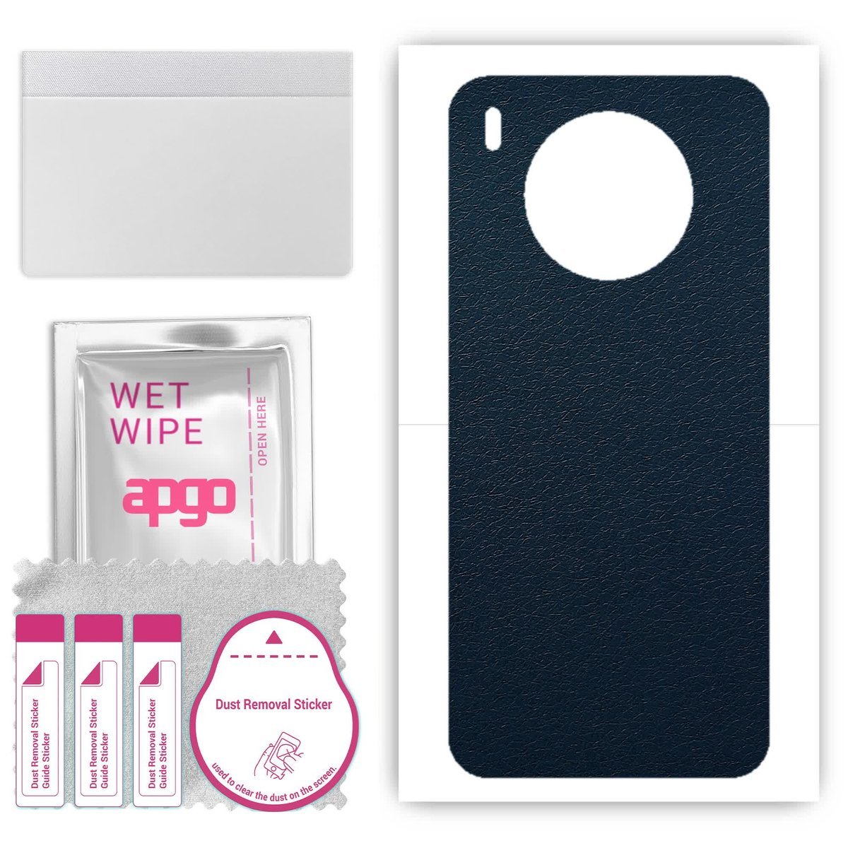 Folia naklejka skórka strukturalna na TYŁ do Huawei Nova 8i - Skóra Granatowa - apgo SKINS