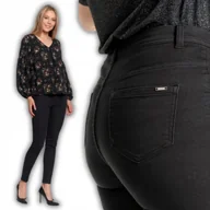 Spodnie damskie - SPODNIE DAMSKIE SKINNY ELASTYCZNE ELEGANCKIE PODWYŻSZONY STAN MORAJ XXL BLACK - miniaturka - grafika 1