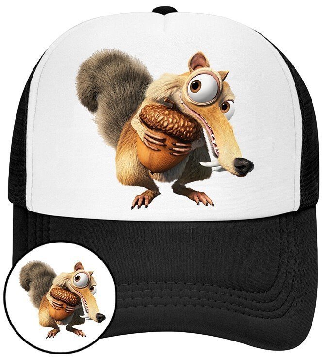 Czapka z Daszkiem Epoka Lodowcowa Czarna z Nadrukiem Siatka Bejsbolówka