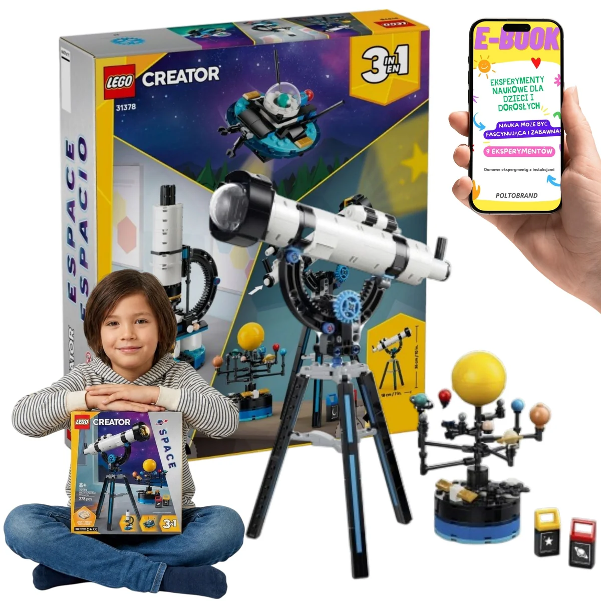 LEGO Creator 3w1 Teleskop do Odkrywania Kosmosu 31378 Prezent