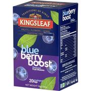 Herbata - Kingsleaf BLUEBERRY BOOST herbata owocowa BORÓWKA HIBISKUS MIĘTA STEWIA napar bez kofeiny saszetki - 20 x 1,8 g - miniaturka - grafika 1
