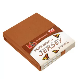 Prześcieradło jersey z gumką KARO 160x200 cm, brązowe 040 grube 150g/m2 - Prześcieradła - miniaturka - grafika 1