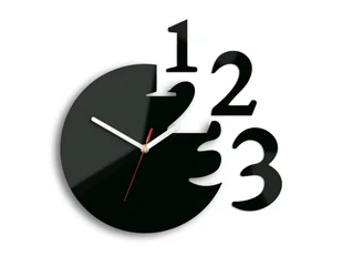 Zegar ścienny 1-2-3 Black - Zegary - miniaturka - grafika 1