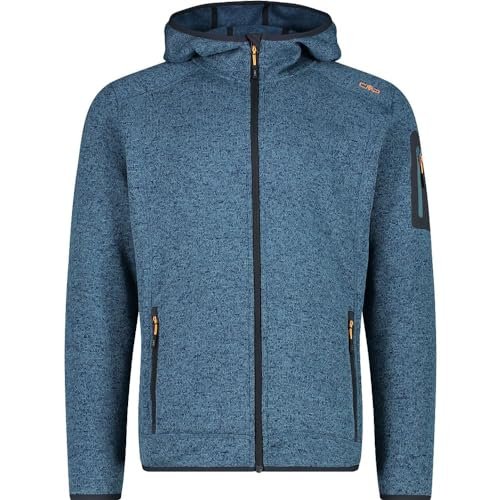 CMP - Męska kurtka Knit-Tech ze stałym kapturem, Hydro-Bluesteel, 56