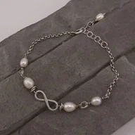 Bransoletki - Bransoletka Nieskończoność z perłami - miniaturka - grafika 1