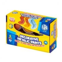 Farby dekoracyjne Astra o połysku metalic. 6 kol x 20 ml STANDARD BOX 301124003 - Przybory szkolne - miniaturka - grafika 1