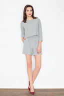 Kombinezony - Szary Stylowy i Modny Kombinezon na Lato - miniaturka - grafika 1