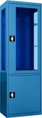 Meble i wyposażenie gabinetów medycznych - MDBW/1s.5005 szafa lekarska 1-skrzydłowa 2-komorowa niebieska - miniaturka - grafika 1