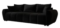 Sofy i kanapy - Czarna welurowa nowoczesna sofa rozkładana K3-C47 - miniaturka - grafika 1