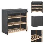 Szafki na buty - vidaXL Szafka na buty z pokrywą szara 79 x 40 x 80 cm tkanina - Półki i szafki na buty - miniaturka - grafika 1