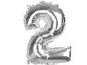 Balony i akcesoria - [hs0402] Balon foliowy cyferka 2 40cm srebrna - miniaturka - grafika 1