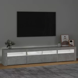 Lumarko Szafka pod TV z oświetleniem LED, szarość betonu, 210x35x40 cm - Szafki RTV - miniaturka - grafika 4