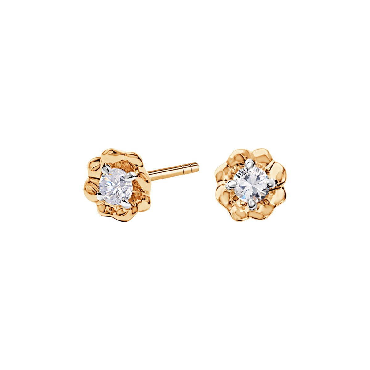 Kolczyki złote z diamentami pr. 585 Verona sztyft