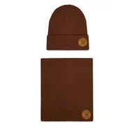 Czapki dla dzieci - Komplet czapka i komin Beverly Hills Polo Club CEO-BHPC-ACCCS-02 Brązowy - miniaturka - grafika 1