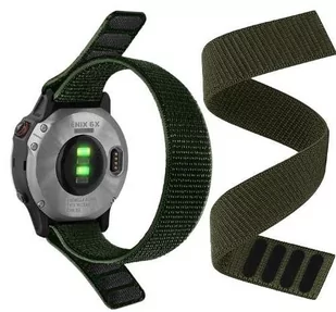 Opaska Pasek Bransoleta Nylon Loop Garmin Fenix 3/5X/3Hr/5X Plus/6X/6X Pro/7X Zielona - Akcesoria do smartwatchy - miniaturka - grafika 1