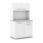 Meble gastronomiczne - B2B Partner Kuchnia biurowa PRIMO PRIMO bez wyposażenia, biała 6100669 - miniaturka - grafika 1