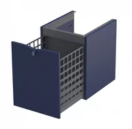 Szafki łazienkowe - Oristo Szafka wisząca boczna niska SIENA 40 cm z koszem, GRANATOWY MAT OR45-SN1S-40-14 - miniaturka - grafika 1