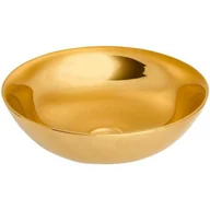 Umywalki - Invena Tinos umywalka 39,5 cm nablatowa okrągła złoty połysk CE-43-009 - miniaturka - grafika 1