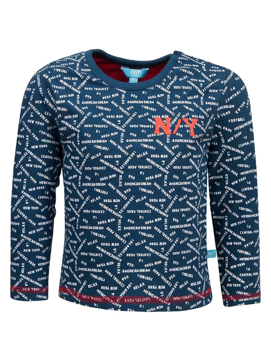 Chłopięca bluzka z długim rękawem longsleeve granatowa Lief r.80