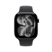 Smartwatch - Apple Watch 11 GPS 46mm z aluminium onyks pasek sportowy M/L Czarny - miniaturka - grafika 1